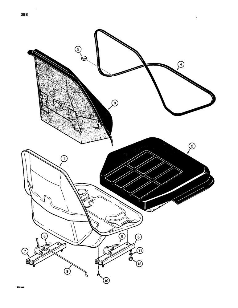 Схема запчастей Case W20 - (388) - L109872 SEAT (09) - CHASSIS/ATTACHMENTS