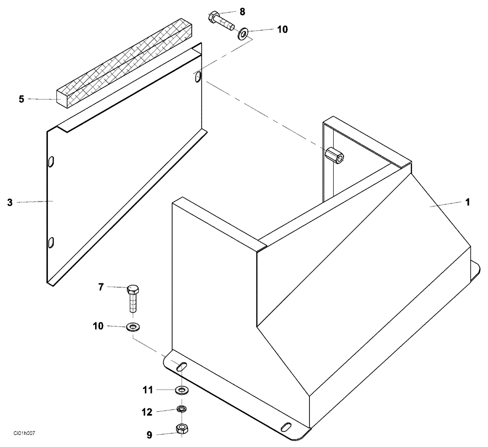 Схема запчастей Case SV223 - (12-022-08[01]) - COVER (12) - Chassis/Attachments