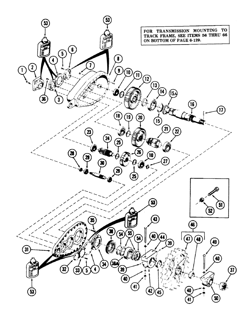 Схема запчастей Case 50 - (6-126) - FINAL DRIVE TRANSMISSION (06) - POWER TRAIN