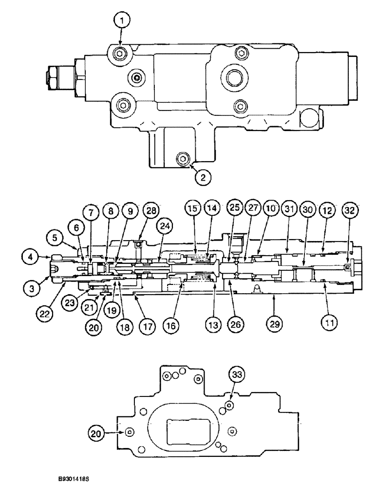 Схема запчастей Case 9010 - (8-24) - 156858A1 REGULATOR ASSEMBLY - REAR (08) - HYDRAULICS