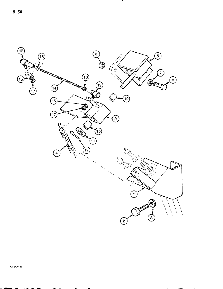 Схема запчастей Case 888 - (9-050) - ENGINE THROTTLE CONTROLS (09) - CHASSIS