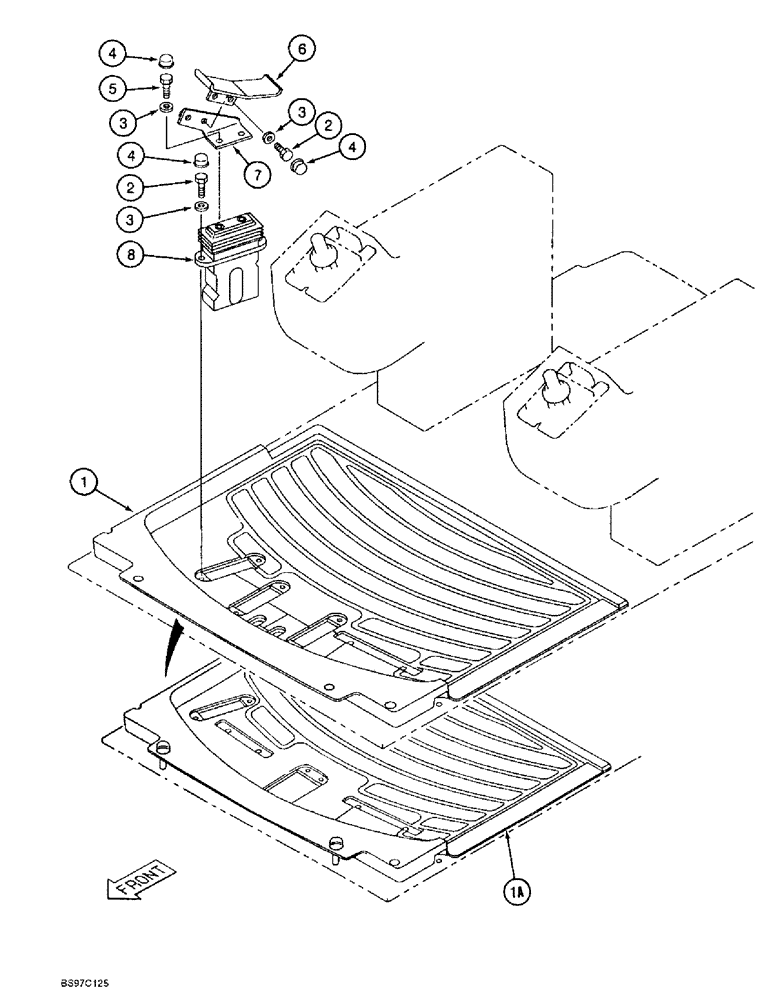 Схема запчастей Case 9030B - (9-062) - AUXILIARY HYDRAULIC CONTROLS, PEDAL AND FLOOR MAT, STANDARD MODELS ONLY (09) - CHASSIS