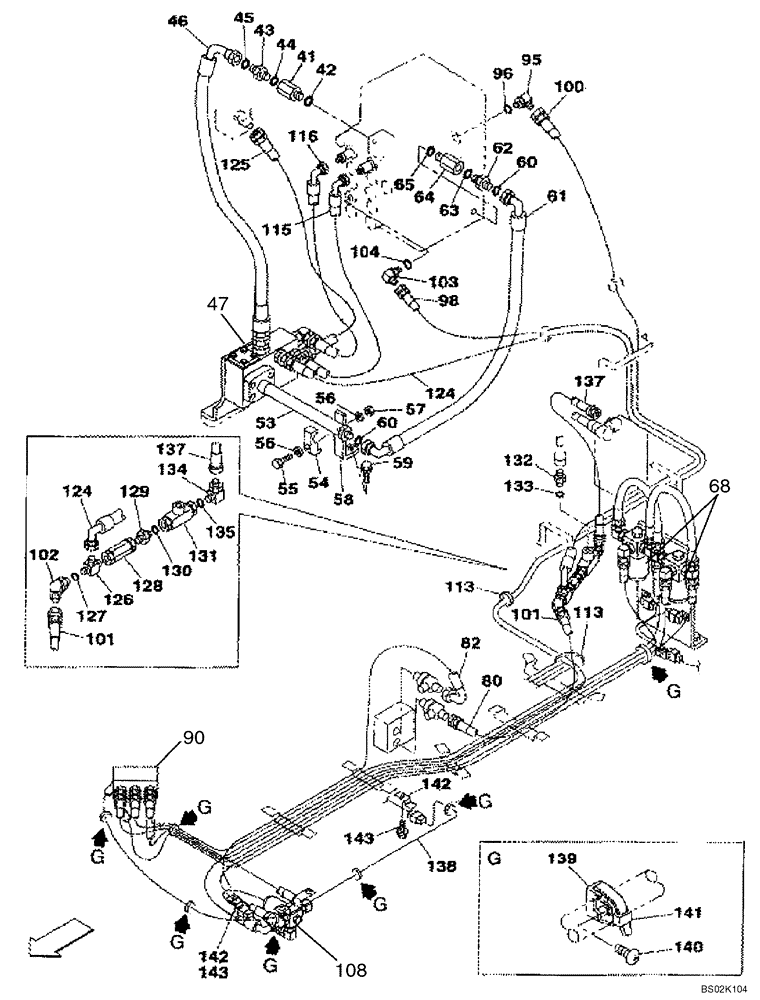 Схема запчастей Case CX330 - (08-49) - HYDRAULICS, AUXILIARY - DOUBLE ACTING CIRCUIT, TRIGGER ACTIVATED (08) - HYDRAULICS