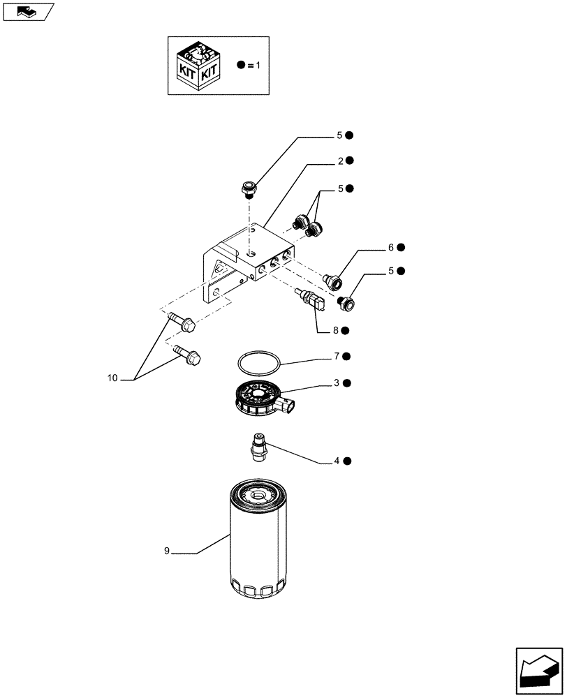 Схема запчастей Case F4HFE413A E001 - (10.206.01) - FUEL FILTER (84468410) (10) - ENGINE