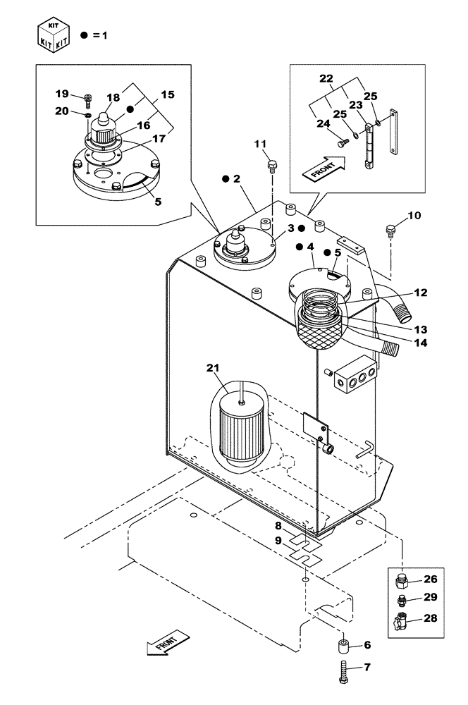 Схема запчастей Case CX210C LC - (35.300.01) - HYDRAULIC RESERVOIR (35) - HYDRAULIC SYSTEMS