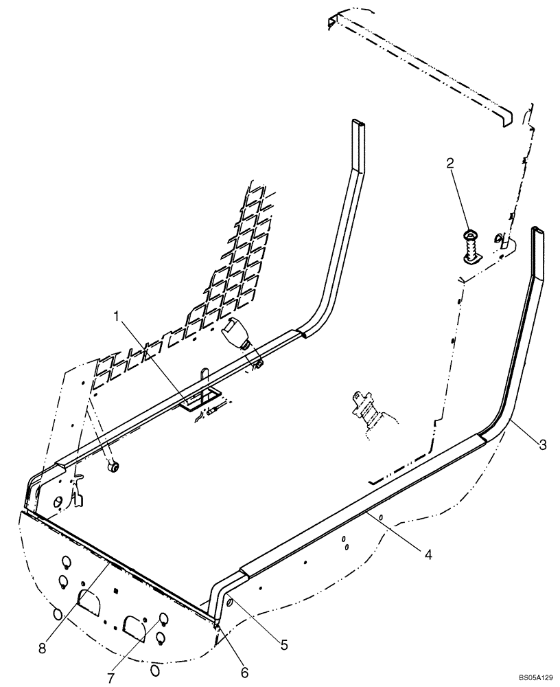 Схема запчастей Case 420 - (09-20) - SOUNDPROOFING - SEAL (09) - CHASSIS