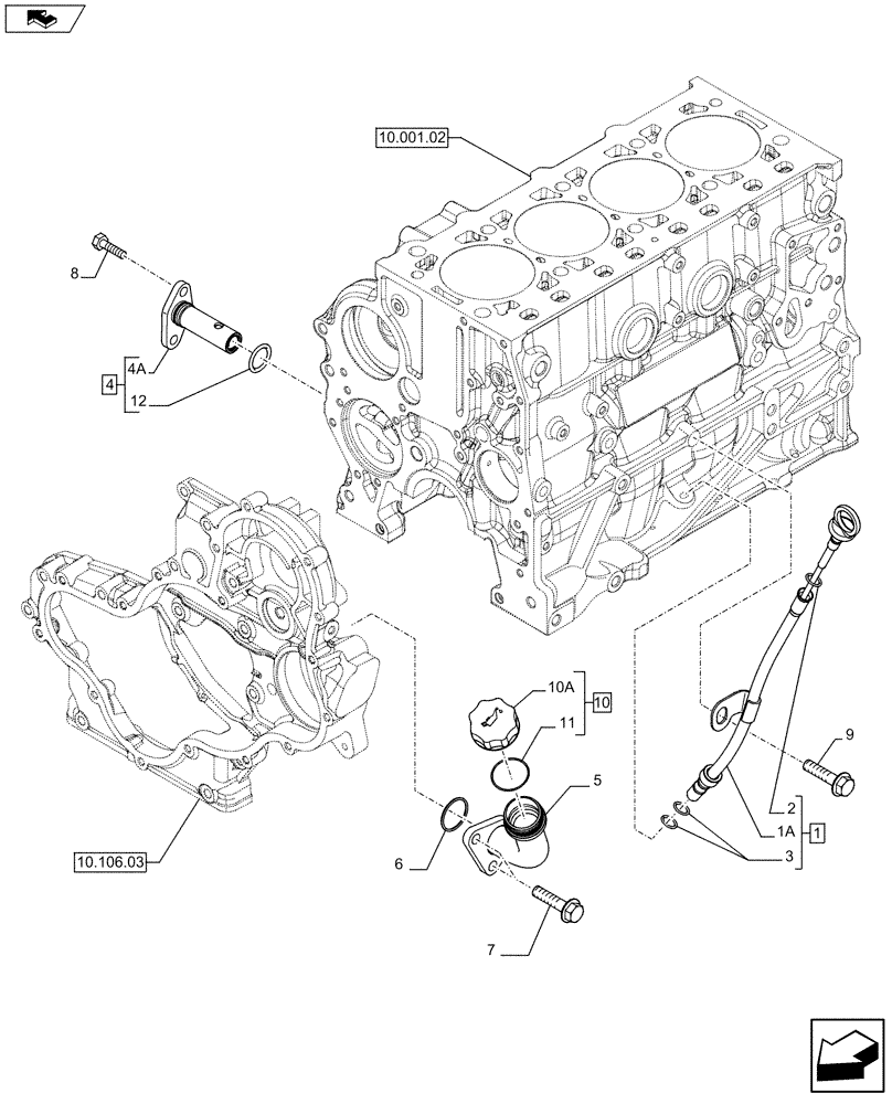 Схема запчастей Case F5HFL413B A002 - (10.304.01[01]) - PUMP, ENGINE OIL & RELATED PARTS (5801406438) (10) - ENGINE