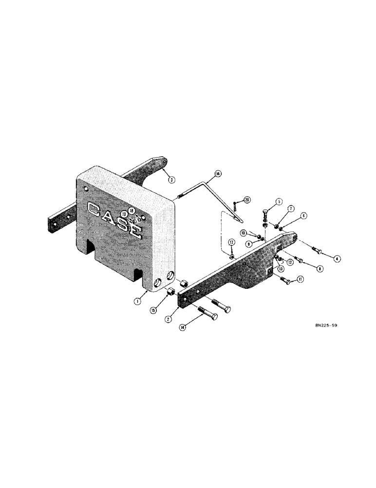 Схема запчастей Case 420C - (190) - REAR COUNTERWEIGHT (1400 LB.) (05) - UPPERSTRUCTURE CHASSIS