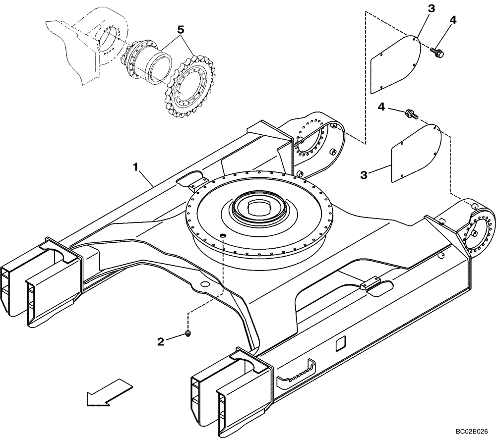 Схема запчастей Case CX130 - (05-01A) - UNDERCARRIAGE (DAC0713102 - ) (11) - TRACKS/STEERING