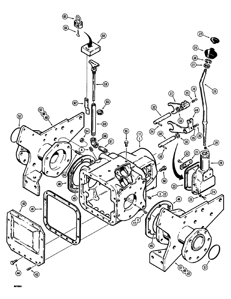 Схема запчастей Case 350B - (108) - TRANSMISSION, HOUSING AND CONTROLS (03) - TRANSMISSION