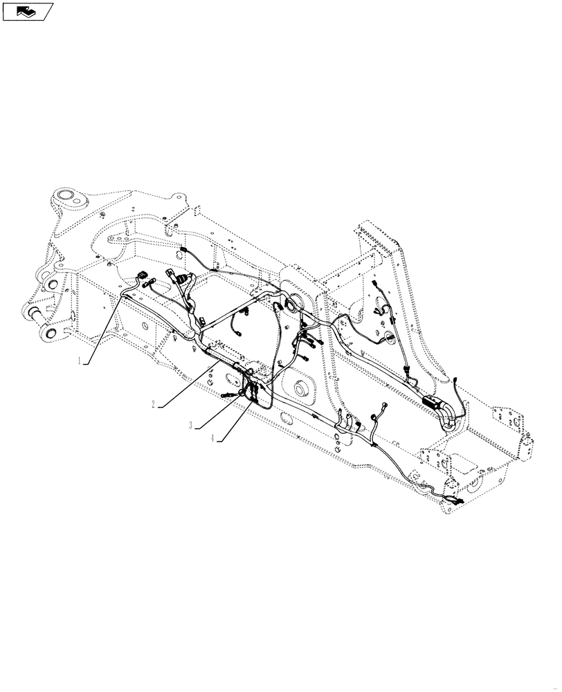 Схема запчастей Case 590SN - (55.100.03) - HARNESS - CHASSIS (55) - ELECTRICAL SYSTEMS