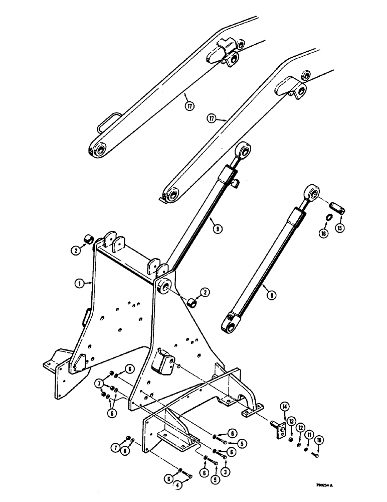 Схема запчастей Case 350B - (246) - LOADER LIFT FRAME, MOUNTING PARTS AND LIFT CYLINERS (05) - UPPERSTRUCTURE CHASSIS