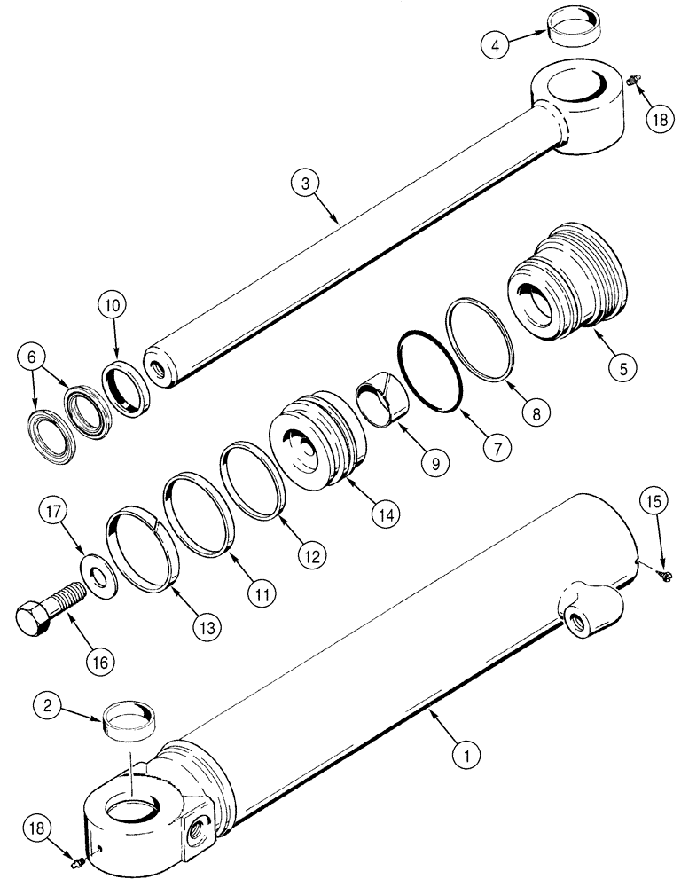 Схема запчастей Case 550H - (8-09) - CYLINDER ASSY, LIFT (08) - HYDRAULICS