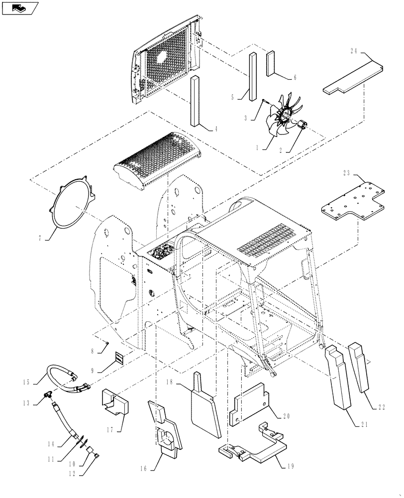 Схема запчастей Case TR320 - (88.100.10[23]) - ENGINE ACCESSORIES OPEN EU (TR320) (88) - ACCESSORIES