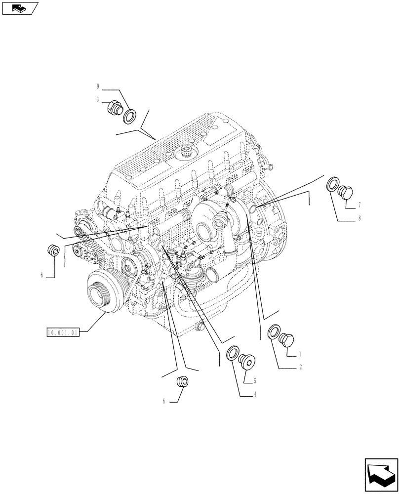 Схема запчастей Case F3AE0684K E910 - (10.400.01) - ENGINE COOLING SYSTEM - MY11 8120 (10) - ENGINE