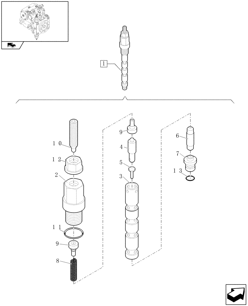 Схема запчастей Case 221E - (1.82.3/01[07]) - SWITCHING VALVE (07) - HYDRAULIC SYSTEMS