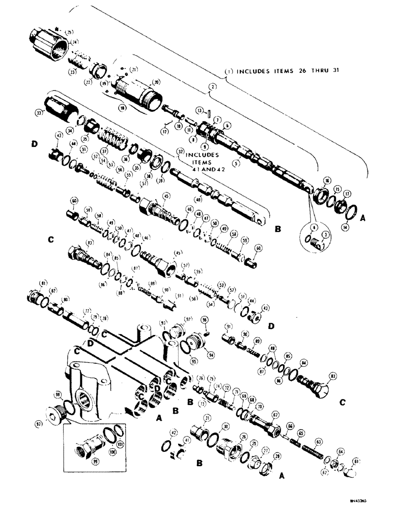 Схема запчастей Case 32 - (060) - D36726 LOADER CONTROL VALVE 