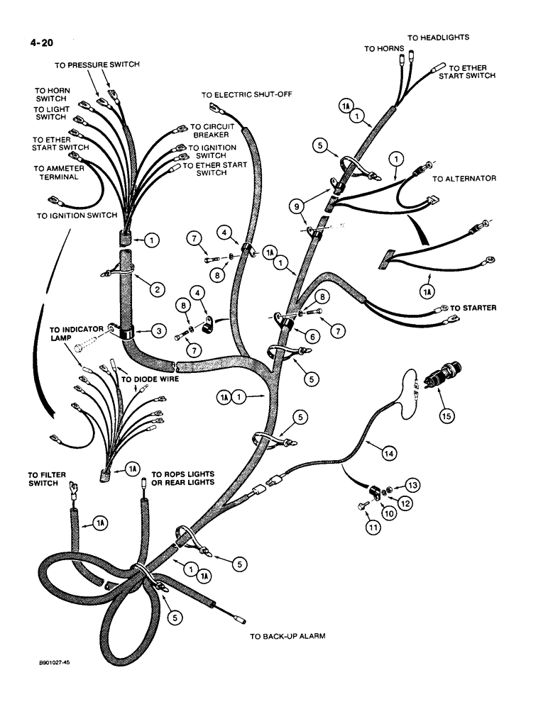 Схема запчастей Case 550 - (4-20) - MAIN WIRING HARNESS (04) - ELECTRICAL SYSTEMS