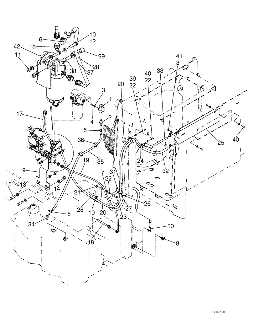 Схема запчастей Case 721E - (03-01) - FUEL LINES - FILTER, IN-LINE FUEL (03) - FUEL SYSTEM