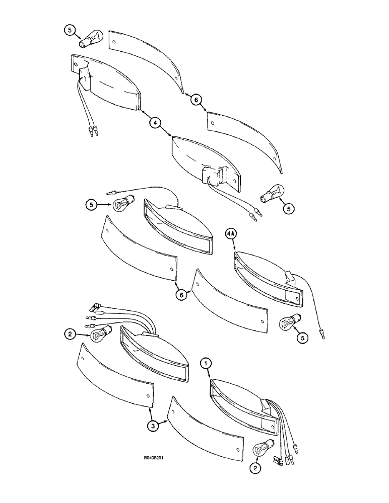 Схема запчастей Case 590SL - (4-38) - CAB TRACTOR LAMPS, STOP AND TAIL LAMPS AND, TURN SIGNAL AND FLASHER LAMPS, STOP & TAIL LAMP (04) - ELECTRICAL SYSTEMS