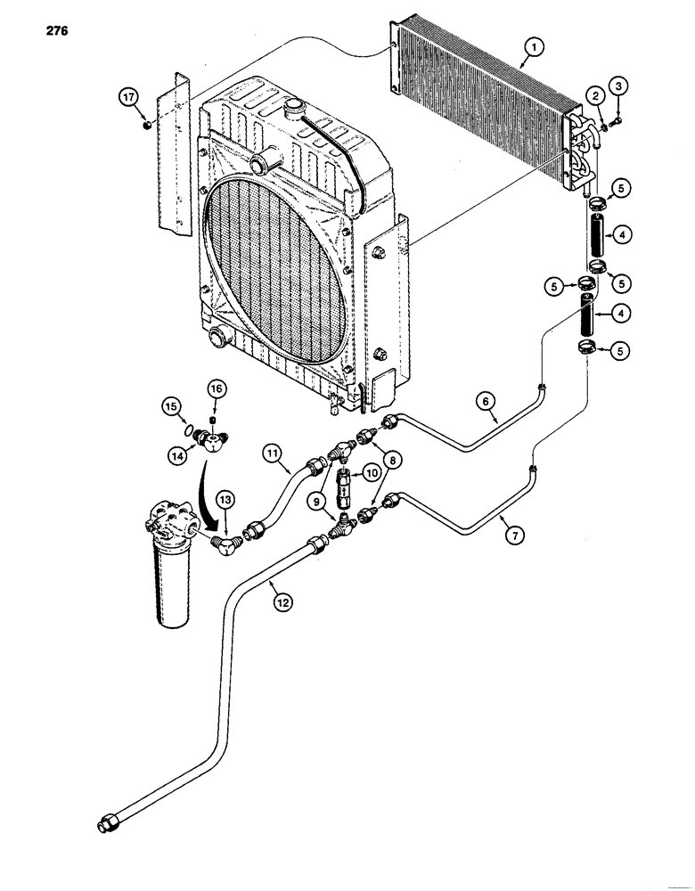 Схема запчастей Case 480D - (276) - PTO HYDRAULIC COOLING SYSTEM (35) - HYDRAULIC SYSTEMS