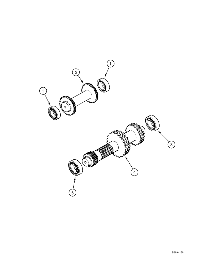 Схема запчастей Case 588G - (06-17) - TRANSMISSION ASSY - SHAFT, IDLER AND PRIMARY (06) - POWER TRAIN