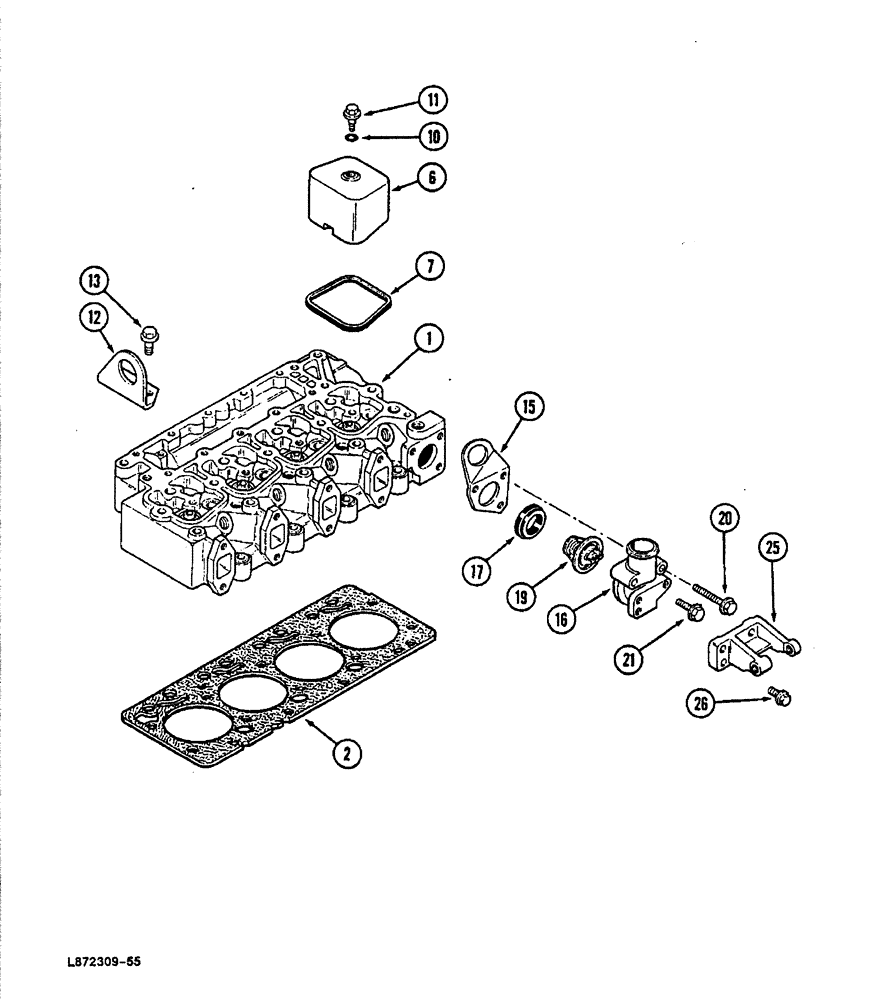 Схема запчастей Case 688 - (2-28) - CYLINDER HEAD AND COVERS, 4T-390 ENGINE (02) - ENGINE