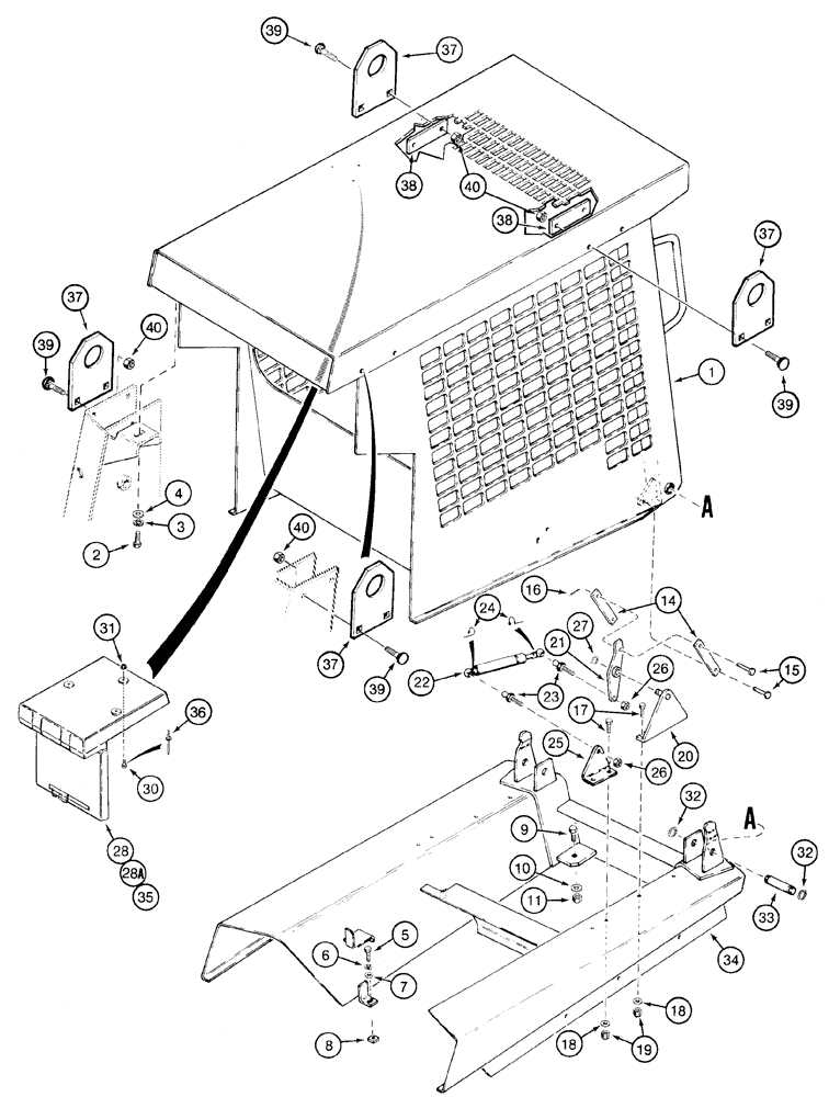 Схема запчастей Case 1825 - (9-16) - ROPS & LIFTING EYES - NORTH AMERICAN MODELS, PRIOR TO P.I.N. JAF0096163 (09) - CHASSIS/ATTACHMENTS