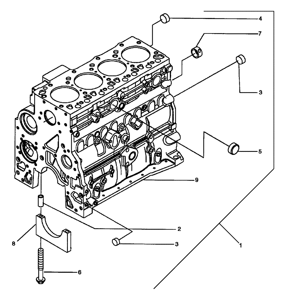 Схема запчастей Case 650L - (10.001.02) - CYLINDER BLOCK (10) - ENGINE