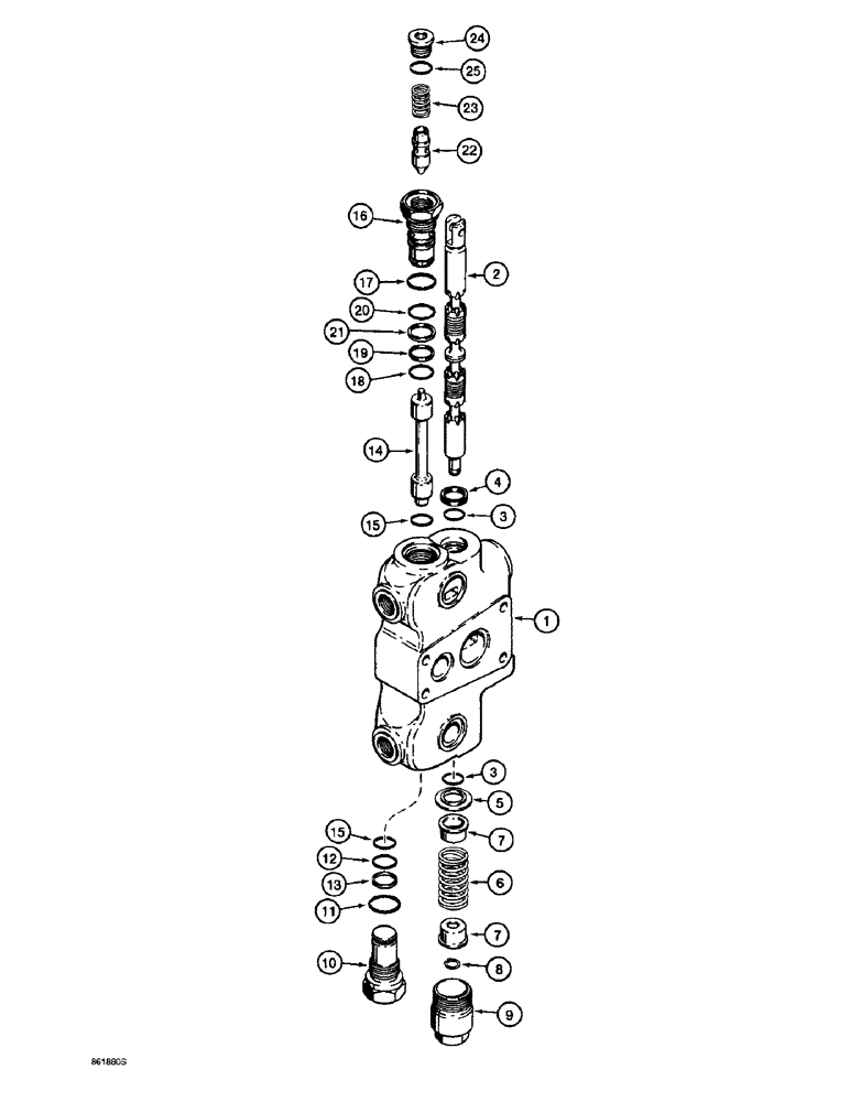 Схема запчастей Case 590SL - (8-116) - BACKHOE CONTROL VALVE, LEFT-HAND AND RIGHT-HAND STABILIZER SECTIONS (08) - HYDRAULICS