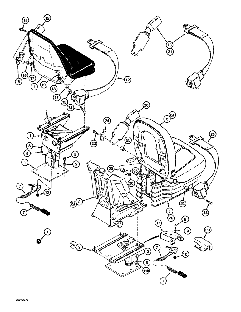 Схема запчастей Case 580SL - (9-084) - SEATS AND MOUNTING PARTS (09) - CHASSIS/ATTACHMENTS