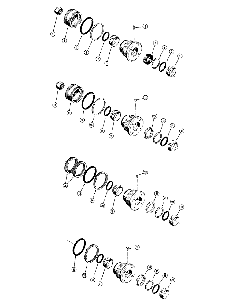 Схема запчастей Case 480CK - (92) - CYLINDER PACKING KITS, USED ON D32167 BACKHOE BOOM CYLINDER, D30132 CYLINDER PACKING KIT (35) - HYDRAULIC SYSTEMS