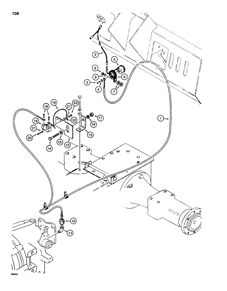 Схема запчастей Case 585D - (108) - PARKING BRAKE ALARM (55) - ELECTRICAL SYSTEMS