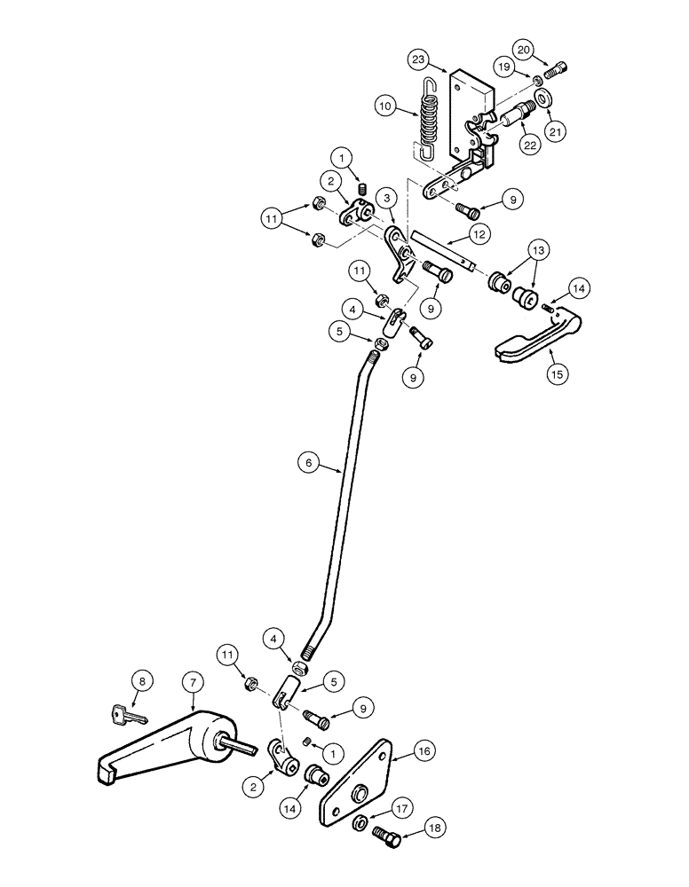 Схема запчастей Case 885 AWD - (09-066[01]) - CAB - DOOR HANDLE (09) - CHASSIS