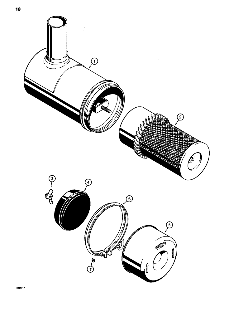 Схема запчастей Case 480D - (018) - A139086 AIR CLEANER (10) - ENGINE