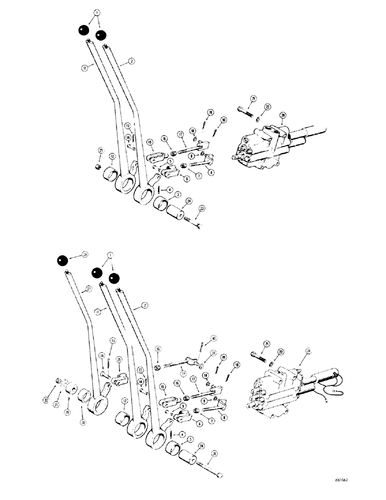 Схема запчастей Case 680CK - (170) - LOADER CONTROL VALVE AND LEVERS (82) - FRONT LOADER & BUCKET