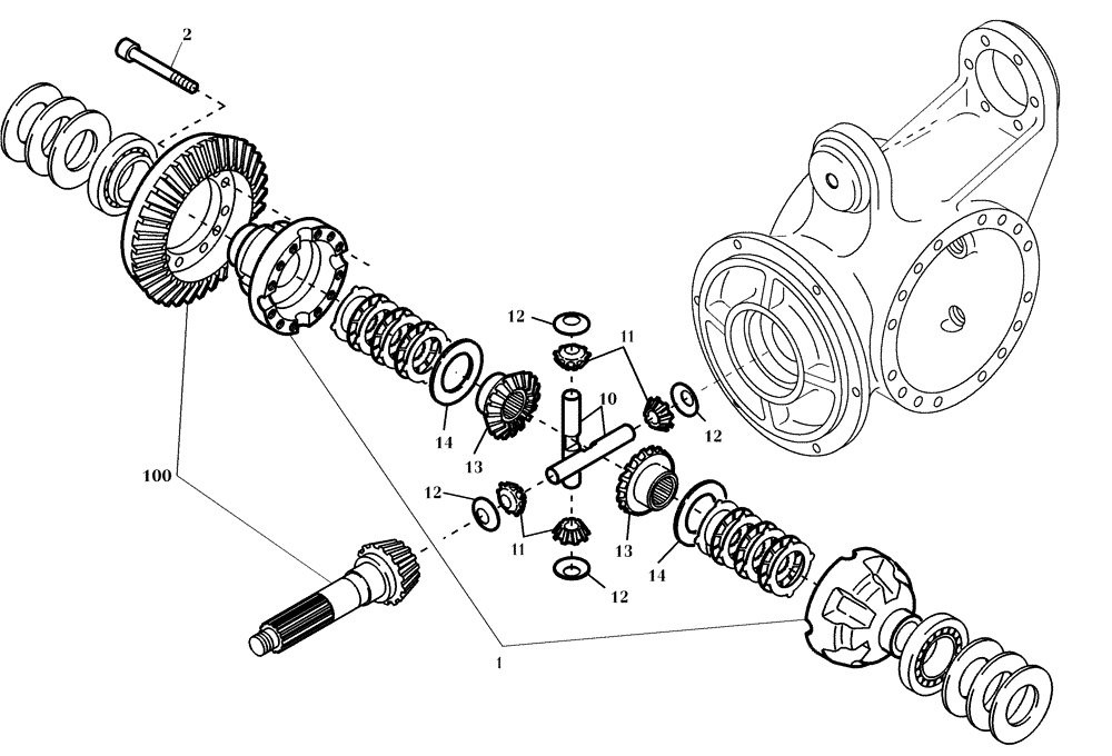 Схема запчастей Case 221D - (16.600[001]) - DIFFERENTIAL (S/N 581101-UP) (23) - FOUR WHEEL DRIVE SYSTEM