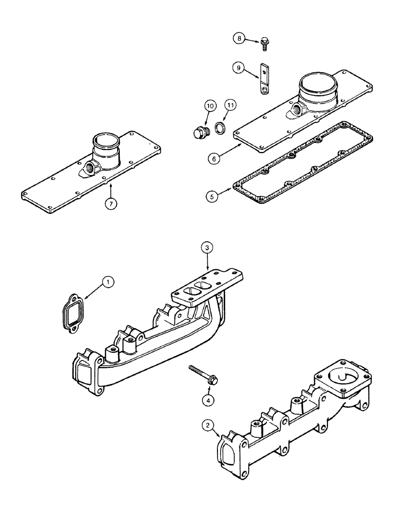 Схема запчастей Case 580SK - (2-28) - MANIFOLDS (02) - ENGINE