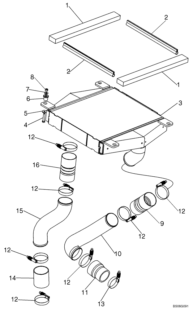 Схема запчастей Case 1150K - (02-40) - TURBOCHARGER SYSTEM (02) - ENGINE