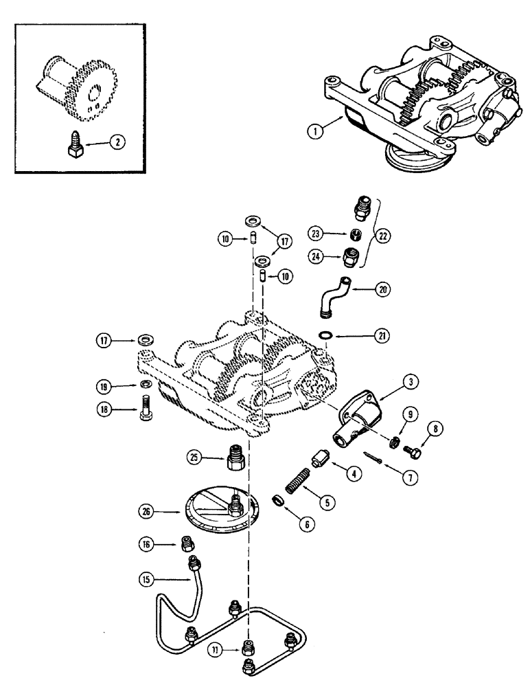 Схема запчастей Case 680CK - (022) - BALANCER AND OIL PUMP, (301B) DIESEL ENGINE (10) - ENGINE