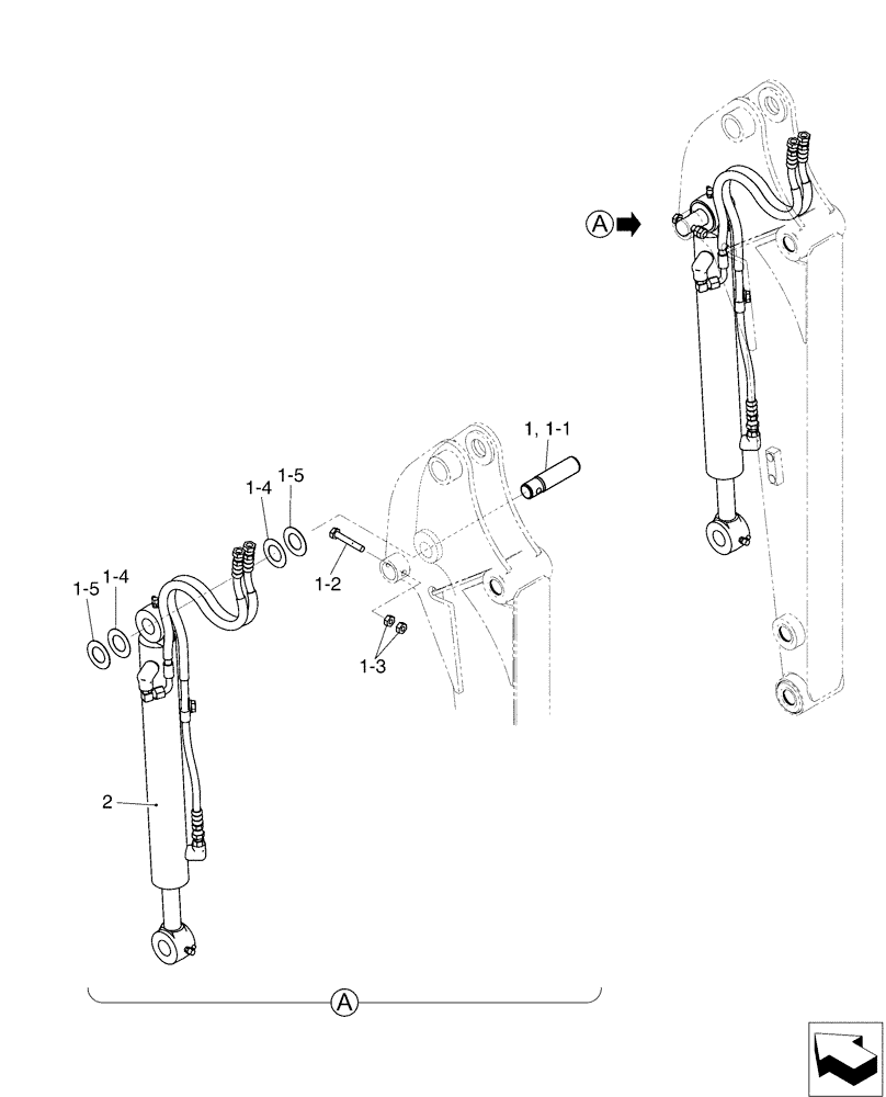 Схема запчастей Case CX17B - (03-006[01]) - CYLINDER INSTAL - BUCKET (35) - HYDRAULIC SYSTEMS