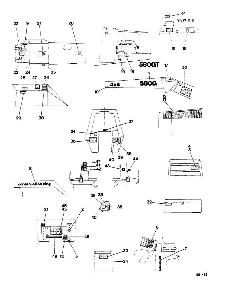 Схема запчастей Case 580G - (548) - DECALS - TRACTOR AND LOADER (09) - CHASSIS/ATTACHMENTS