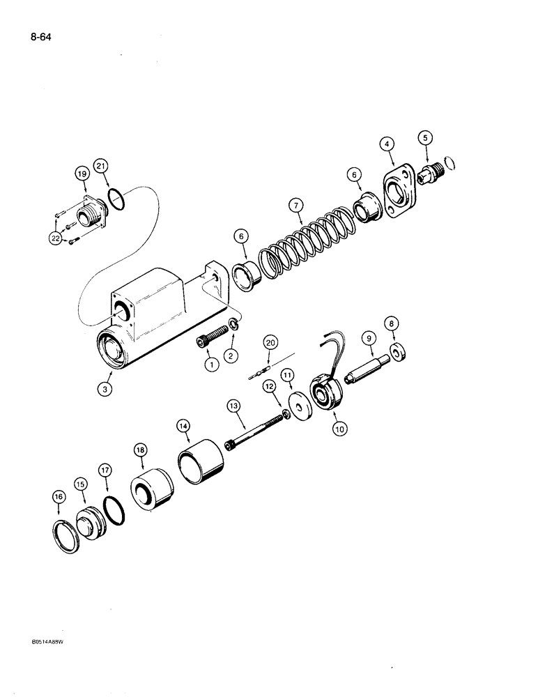 Схема запчастей Case 780D - (8-064) - LOADER CONTROL VALVE, BUCKET SPOOL MAGNETIC DETENT (08) - HYDRAULICS