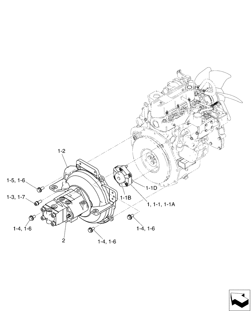 Схема запчастей Case CX17B - (01-017[01]) - POWER TAKE-OFF ASSY (35) - HYDRAULIC SYSTEMS