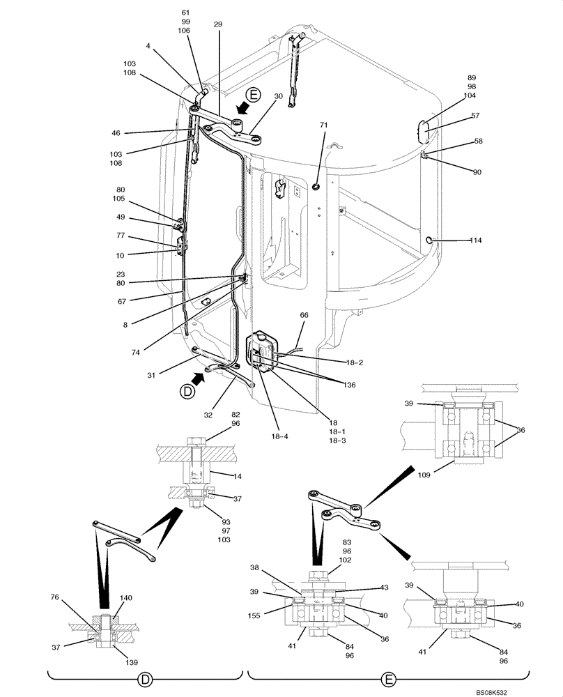 Схема запчастей Case CX50B - (05-012) - CAB ASSY (COOLER) (PW02C00069F1) OPTIONAL PARTS