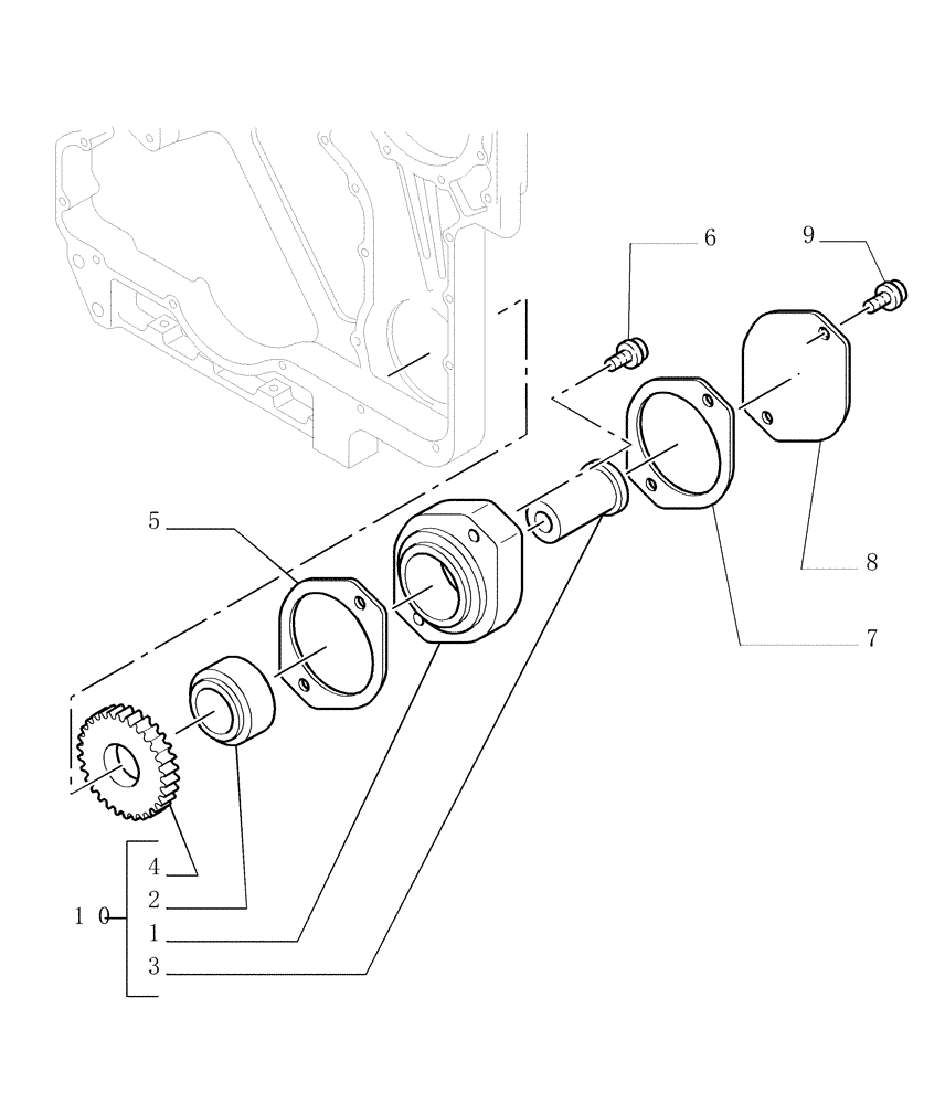 Схема запчастей Case 1850K LT - (0.043[03]) - CRANKCASE - COVERS ENGINE (01) - ENGINE