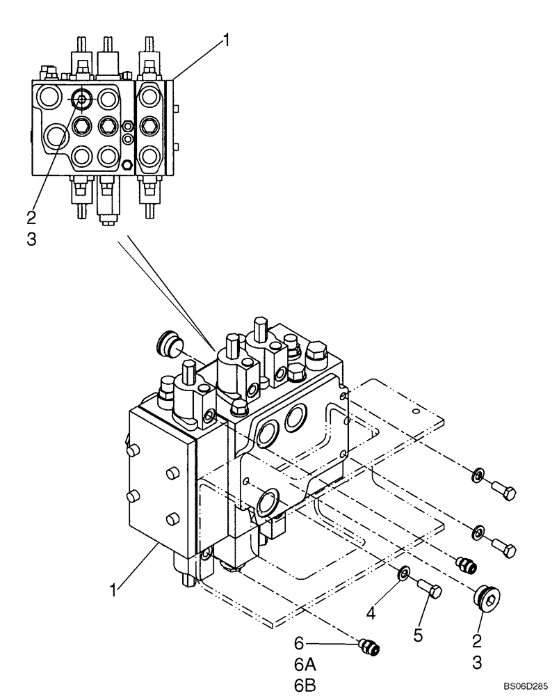 Схема запчастей Case 721F - (35.724.01) - VALVE, CONTROL - MOUNTING, TWO, THREE SPOOL (Z-BAR/XT LOADER) (35) - HYDRAULIC SYSTEMS