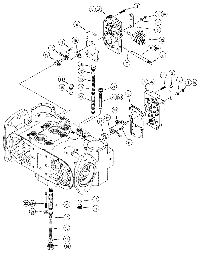 Схема запчастей Case 95XT - (06-18) - TANDEM PUMP, CONTROL (06) - POWER TRAIN