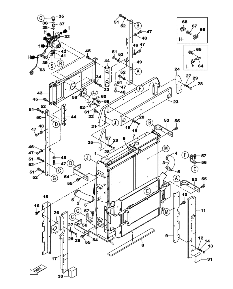 Схема запчастей Case CX470C - (02-004-00[01]) - ENGINE WATER CIRCUIT (01) - ENGINE