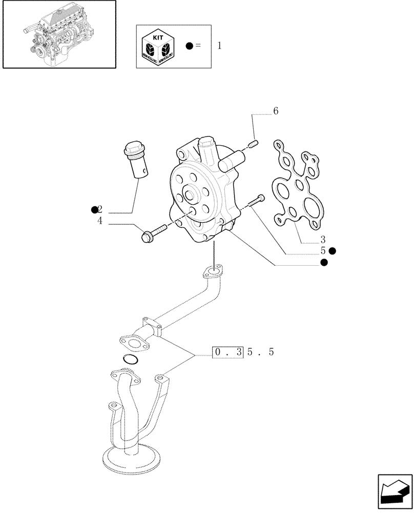 Схема запчастей Case F3AE0684G B001 - (0.30.0[01]) - PUMP, ENGINE OIL & RELATED PARTS (99469333) 